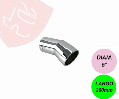 PUNTA DE ESCAPE CROMADA 5´ CURVA X 260MM