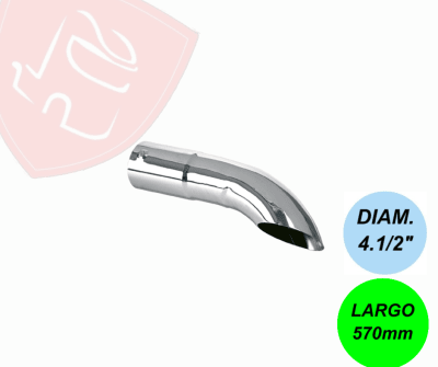 PUNTA DE ESCAPE CROMADA 4´1/2 LONGA CURVA
