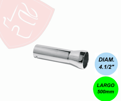 PUNTA DE ESCAPE CROMADA  4´1/2 LONGO RECTO 500MM