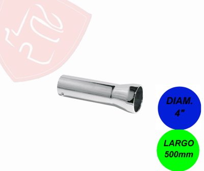 PUNTA DE ESCAPE CROMADA 4´ LONGO RECTO 500MM