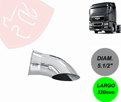 PUNTA DE ESCAPE CROMADA  5´CURVA MAN TGA TGX