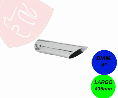 PUNTA DE ESCAPE CROMADA  4´´RECTA AMERICANA