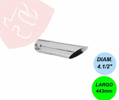 PUNTA DE ESCAPE CROMADA 4 1/2 RECTA AMERICANA