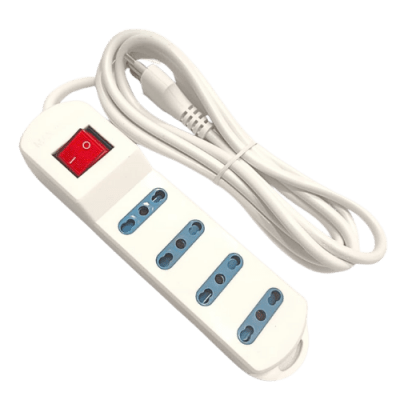 Alargador 4 Tomas Blanco con interruptor - 3M