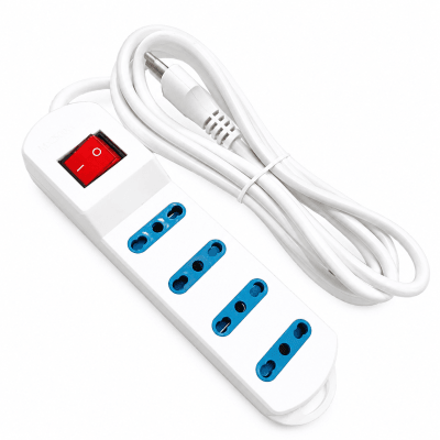 Alargador 4 Tomas Blanco con interruptor - 3M