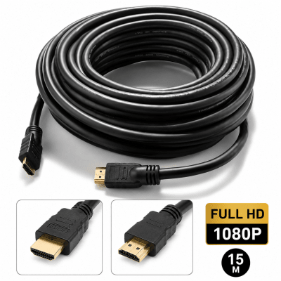 Cable HDMI Redondo Negro 15m