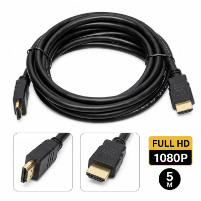 Cable HDMI Redondo Negro 5 MTS