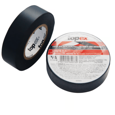 Cinta Aislante Eléctrica de Vinilo Topex – 20m, 19mm, 600V