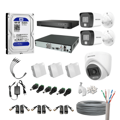 Kit 3 cámaras de seguridad Hikvision