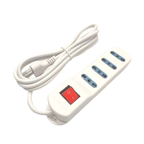 Alargador 4 Tomas Blanco con interruptor - 3M3