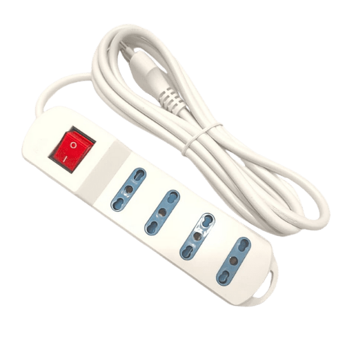 Alargador 4 Tomas Blanco con interruptor - 3M4