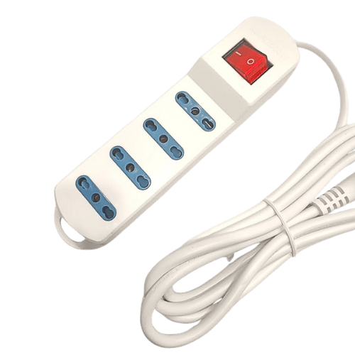 Alargador 4 Tomas Blanco con interruptor - 3M5