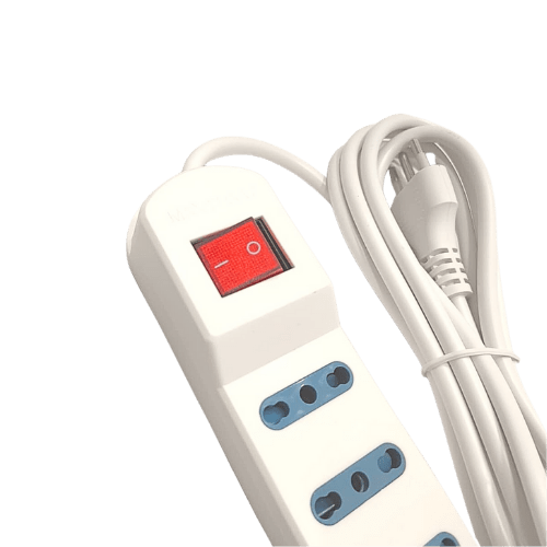 Alargador 4 Tomas Blanco con interruptor - 3M6