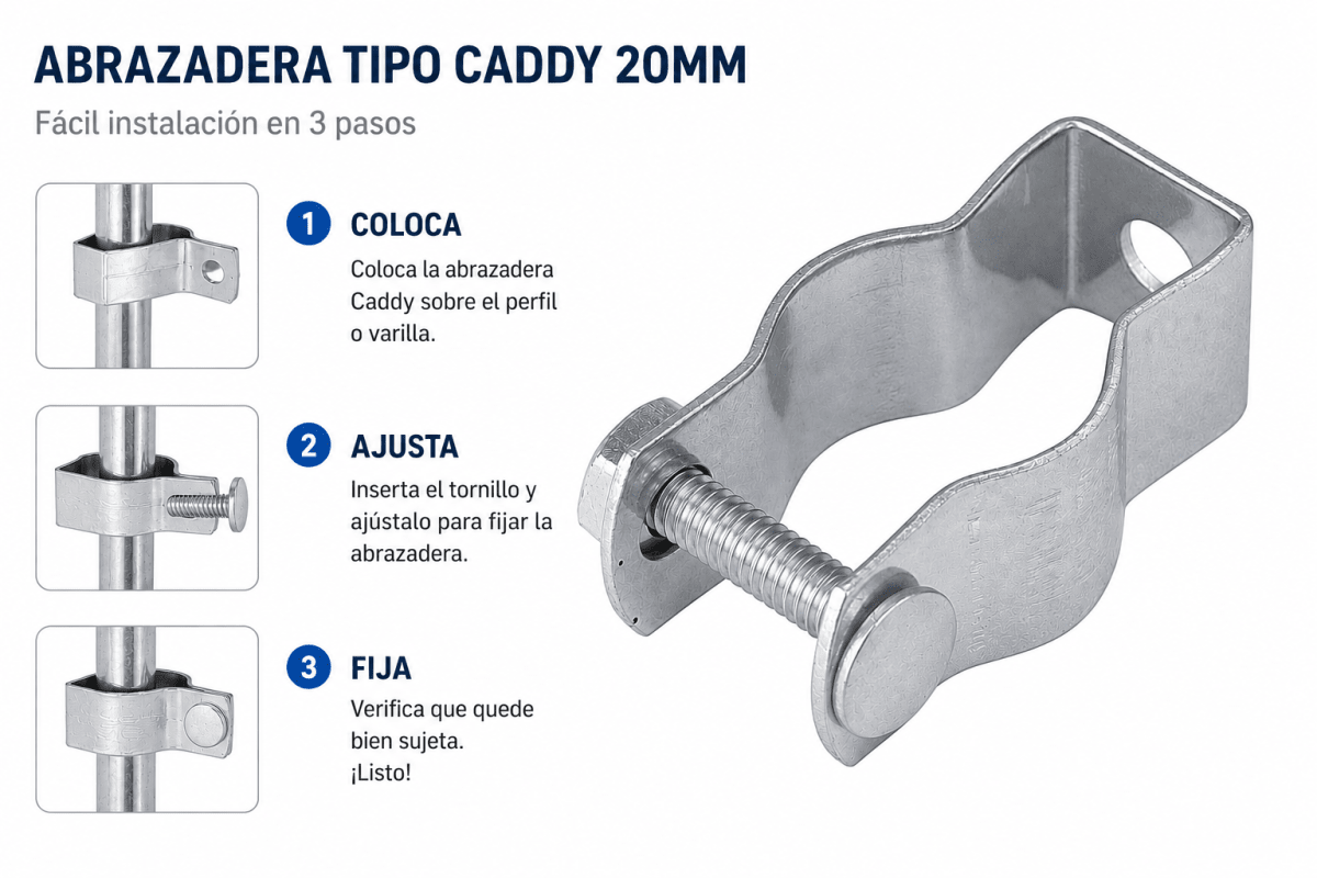 Abrazadera tipo Caddy 20mm2
