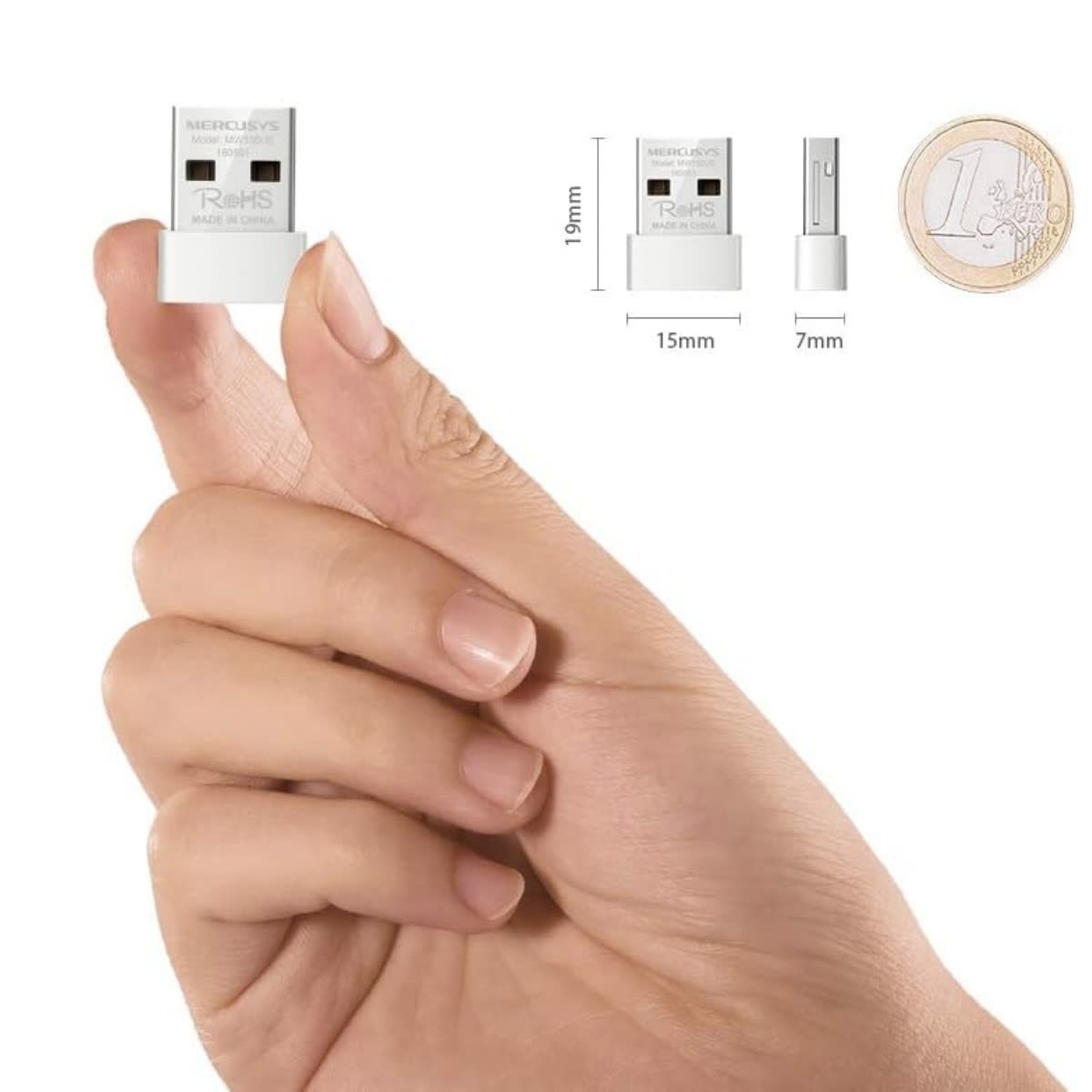 Adaptador USB Mercusys Nano Inalámbrico, 150Mbps3
