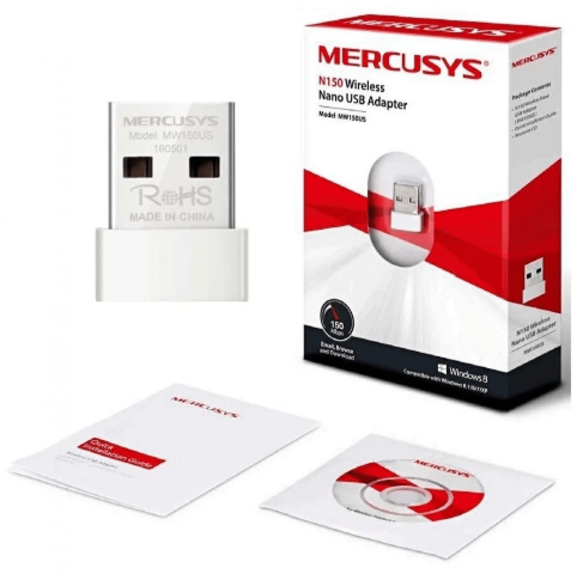 Adaptador USB Mercusys Nano Inalámbrico, 150Mbps4
