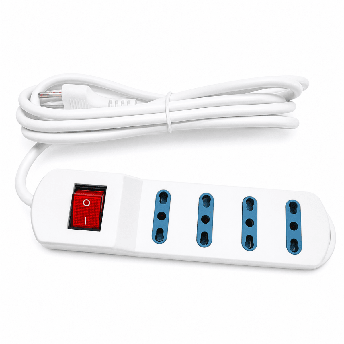 Alargador 4 Tomas Blanco con interruptor - 3M2