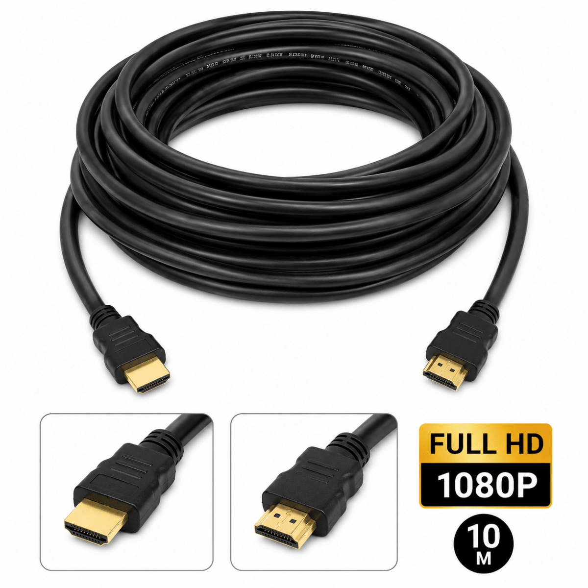 Cable HDMI Redondo Negro 10m 1