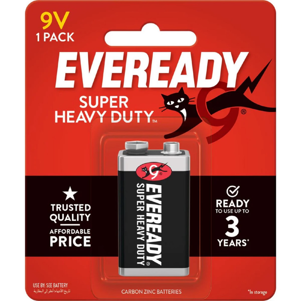 Batería 9V Carbón EVEREADY3