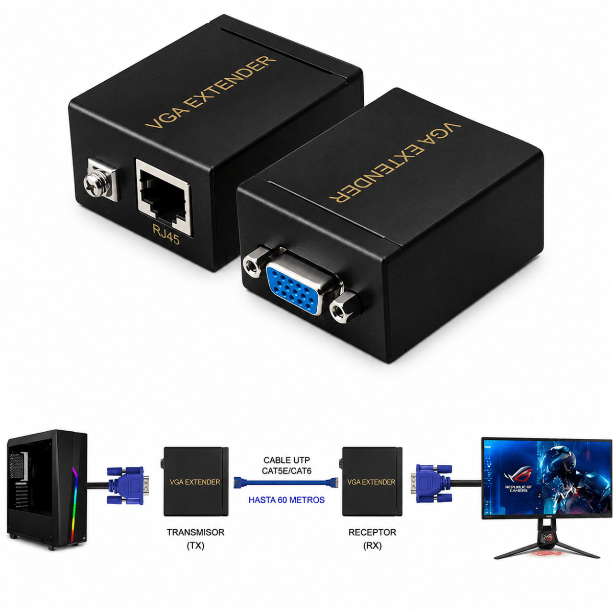Extensor VGA por UTP – 60 Metros 1