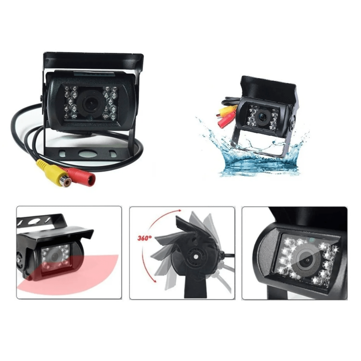 Cámara de Retroceso Antivandálica 18 LEDs – Especial para Camiones y Buses6