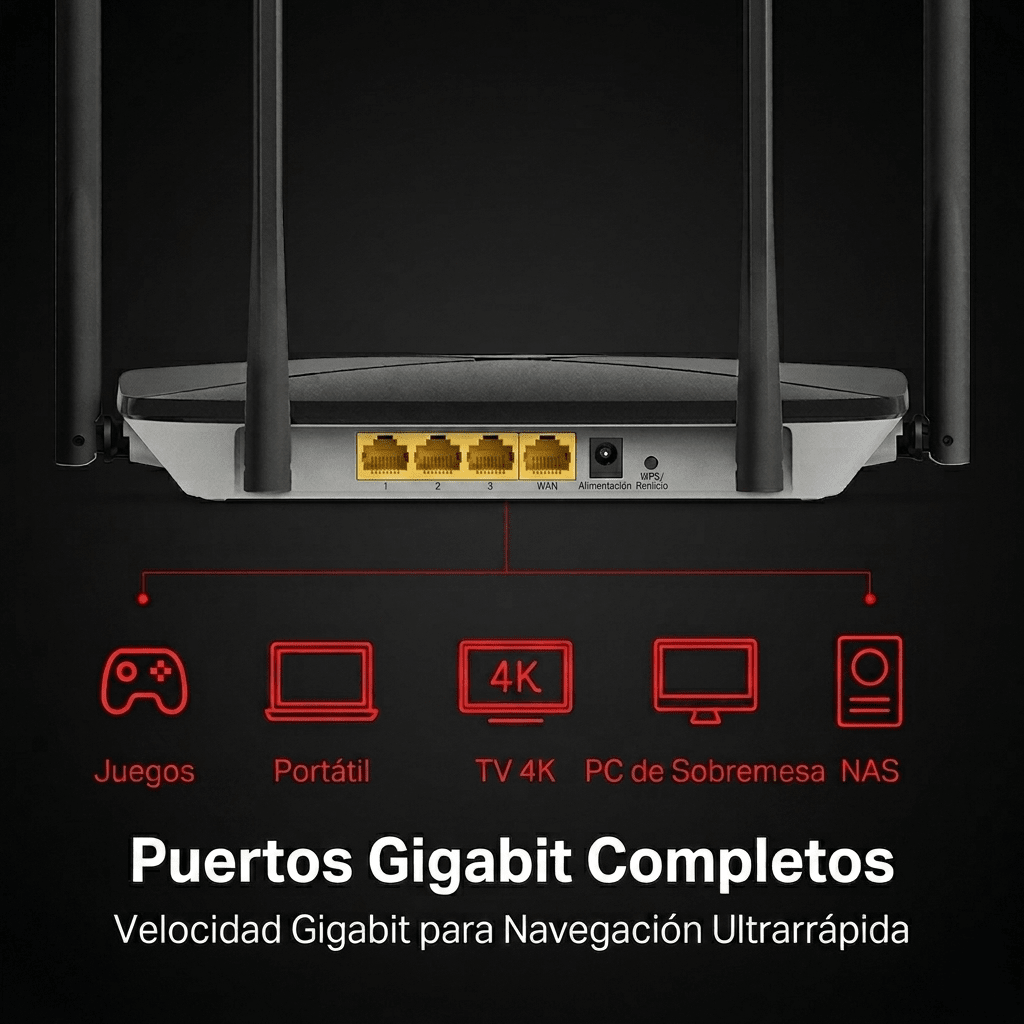 Router Mercusys Gigabit Inalámbrico de Doble Banda4