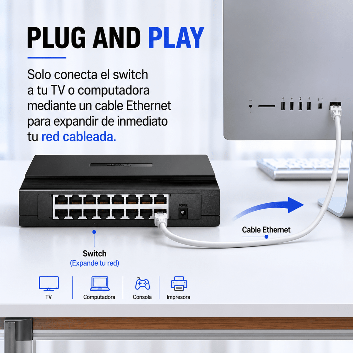 Switch 16 Puertos 10/100MBPS5