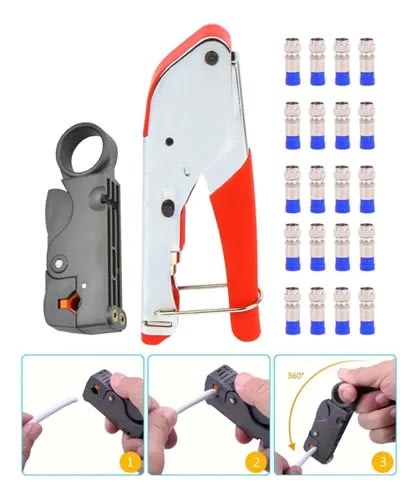 PACK CRIMPEADORA RG6 + PELA CABLE2
