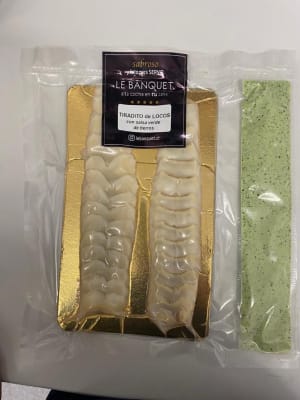 Tiradito de Locos con Salsa Verde