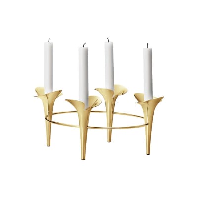 BLOOM BOTANICA - Candelabro Conico - 4 velas - Dorado4