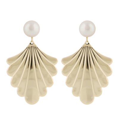 Pendiente - Lydia big pearl - Dorado1