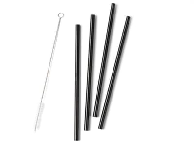 Bombilla 21,5 cm Rocks - Negro 4 Uds.