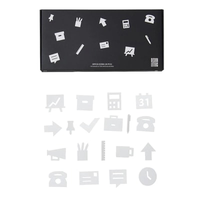 Set de Iconos de Oficina para Tableros de Mensajes - Blanco