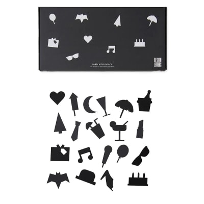 Set de Iconos de Fiesta para Tableros de Mensajes - Negro