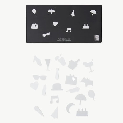 Set de Iconos de Fiesta para Tableros de Mensajes - Blanco