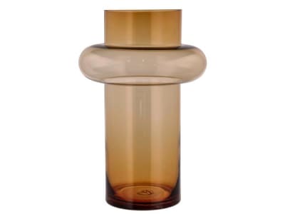 Jarrón tubo de cristal Lyngby - 40 cm - ámbar1