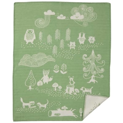 Little bear green, woven cotton1