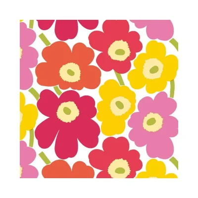 Servilleta - Unikko Mini - Amarillo/Rosado1