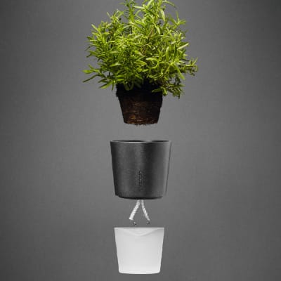 Macetero Auto Riego -11cm - Gris Oscuro