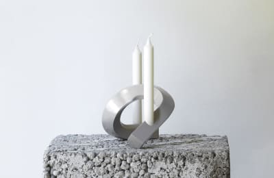 Candelabro Crooked Two - Gris Claro