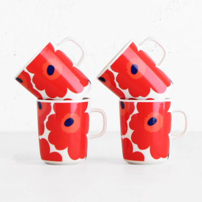 TAZA 2,5 DL - UNIKKO - Blanco/rojo