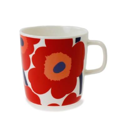 Taza 4 dl - UNIKKO - Blanco/rojo2