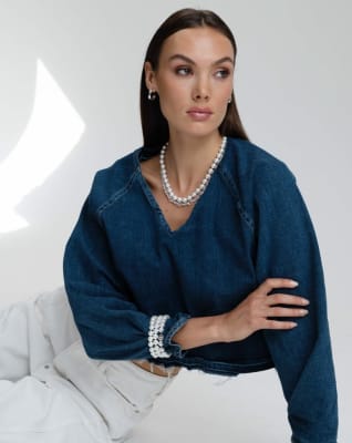 PULSERA - Laney elastic pearl.