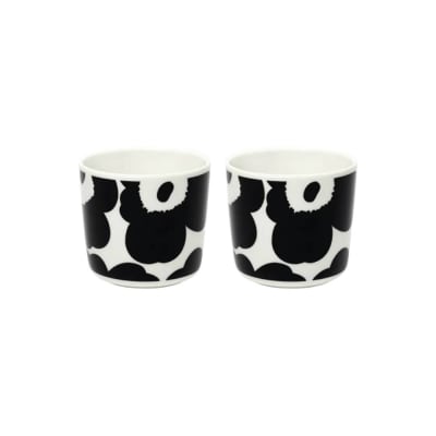 TAZA 2 DL sin aza - Unikko - Blanco/Negro1