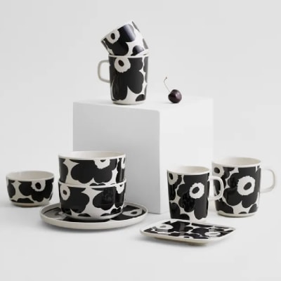 Plato 15x12 cm - UNIKKO - Blanco/Negro