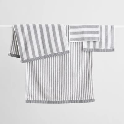 Toalla de Baño - Kaksi Raitaa - Blanco/gris