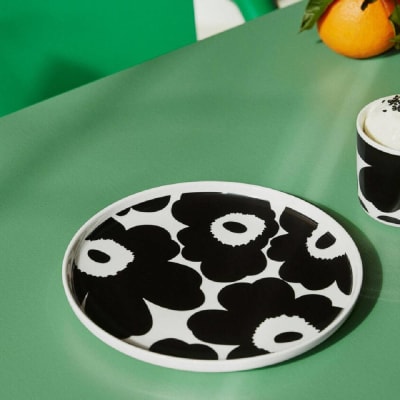 Plato 25 cm - UNIKKO - Blanco/Negro