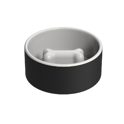 Plato para Comida de Mascotas - Mediano Negro 3