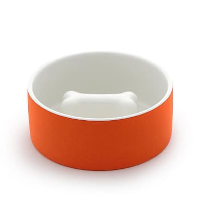 Plato para Comida de Mascotas - Grande Naranja 