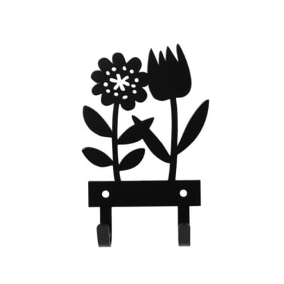 Colgador - Flor de primavera - Negro1